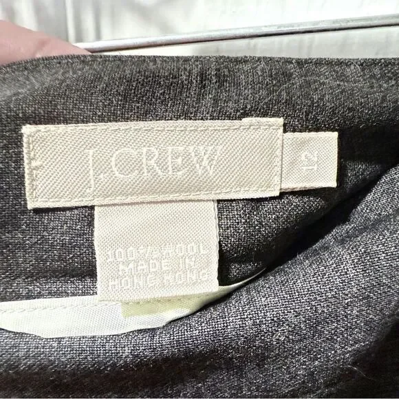 NWOT J.Crew wool gray Pencil skirt in lightweight  zipper midi work office - Picture 8 of 9